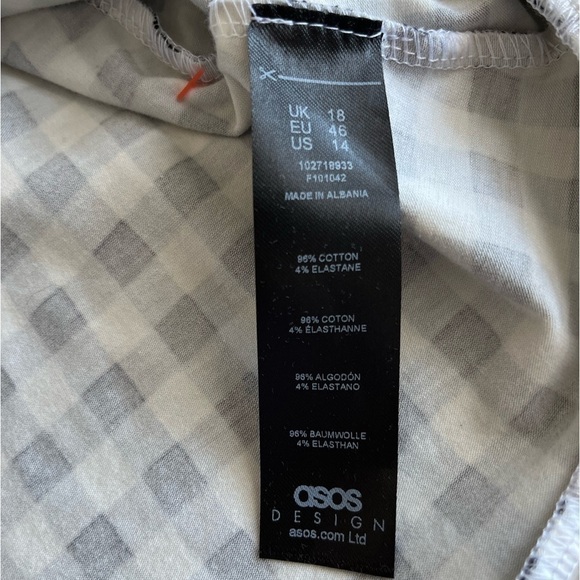 Asos designs Strappy Black White Gingham mini dress. Size 14 - Picture 7 of 7